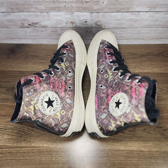 Converse Chuck Taylor High 70 Digital Daze Satin Multicolor Sneakers Womens Sz 8 - Picture 5 of 7
